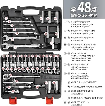 Amazon | アストロプロダクツ ツールセット インチ (48点組) TS183